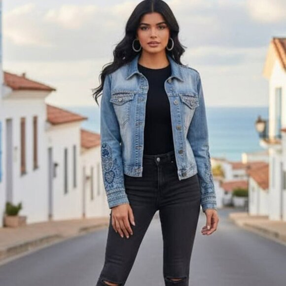 Jackets & Blazers - EMBROIDERED JEAN JACKET